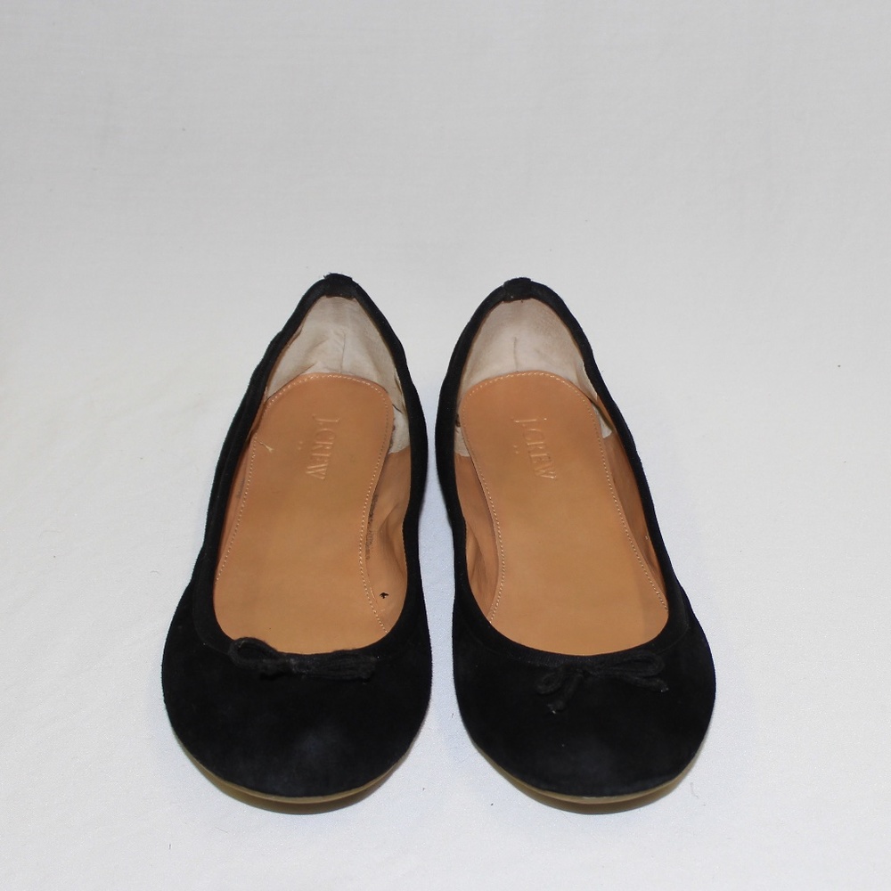 NWOT J. Crew Black Suede Slip On Ballet Fl…